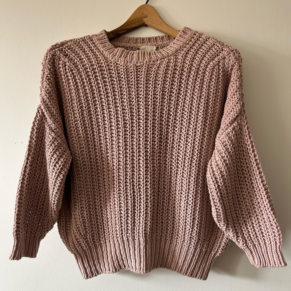 Babaa Pink Knit Sweater Chunky Knit Spain